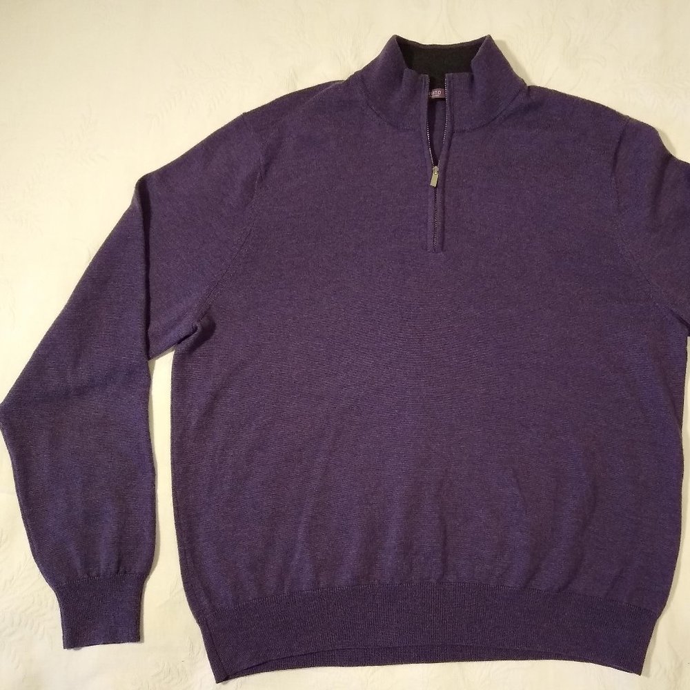 Aristo 18 1/4 zip Purple Merino Wool Sweater Large